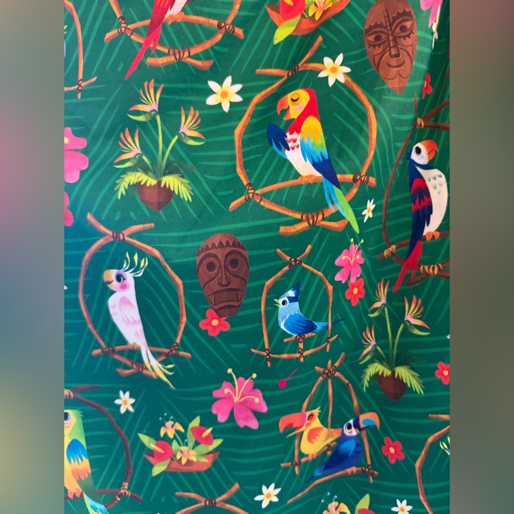 Disney Green Tropical Parrot Midi Dress - Picture 5 of 10